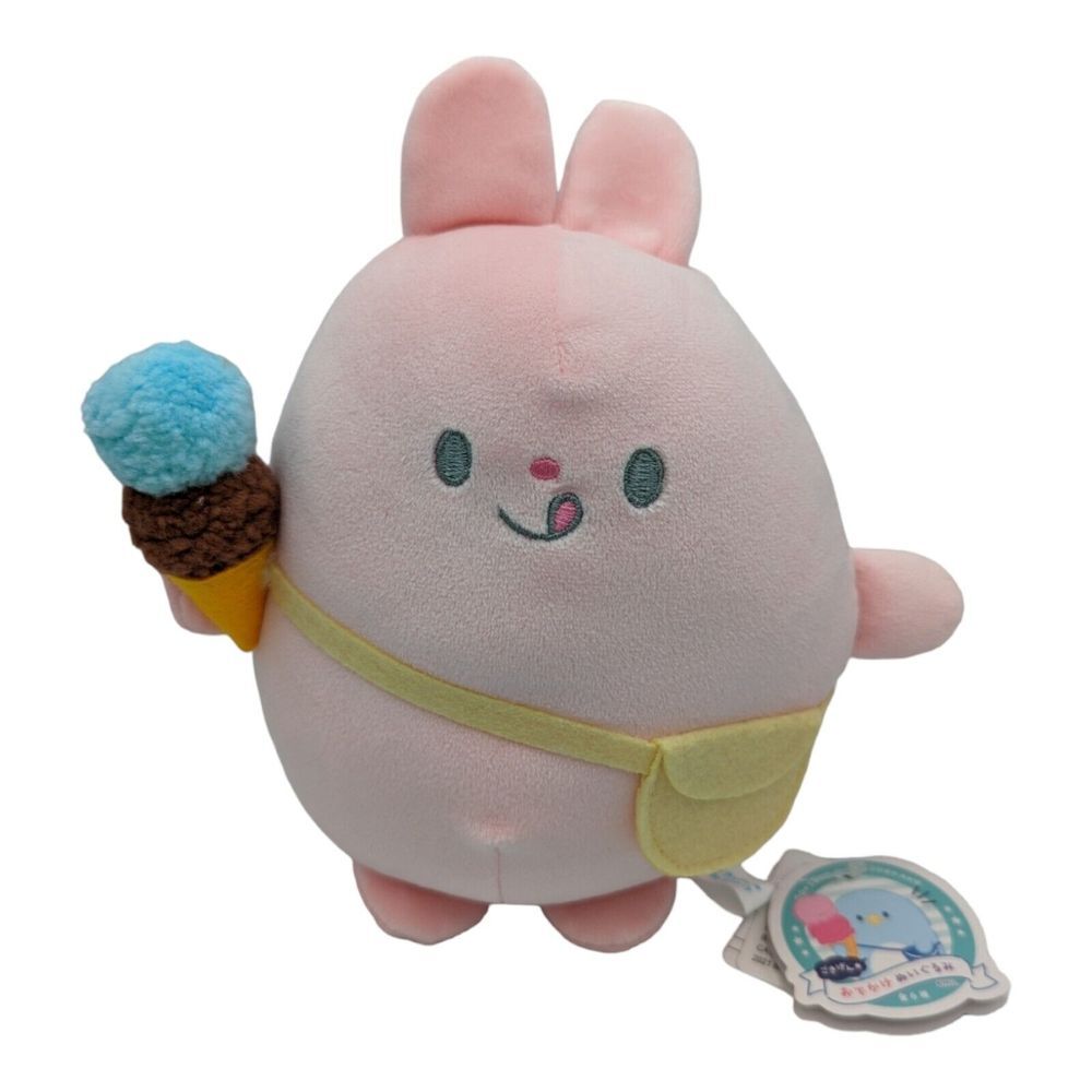 Round 1 Gokigen Odekake Meigurumi Pink Ice Cream Bunny 7"‎ Plush